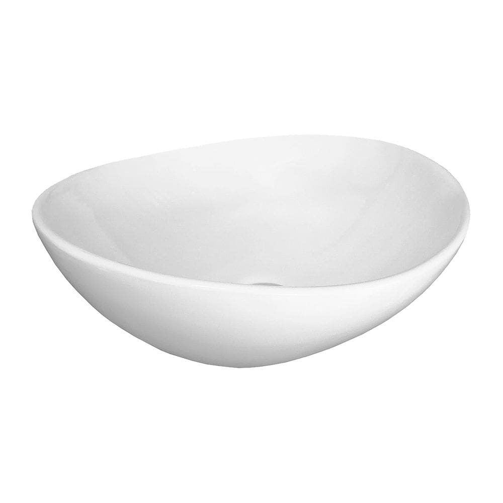Cuba de Apoio Oval Branca em Cerâmica Reno - RC 8002