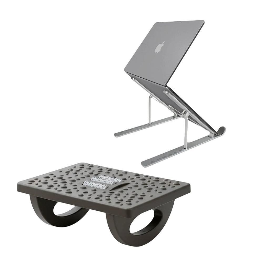 Kit Escritório e Home Office - Apoio para Pés Ergonômico + Suporte Notebook - Gshield