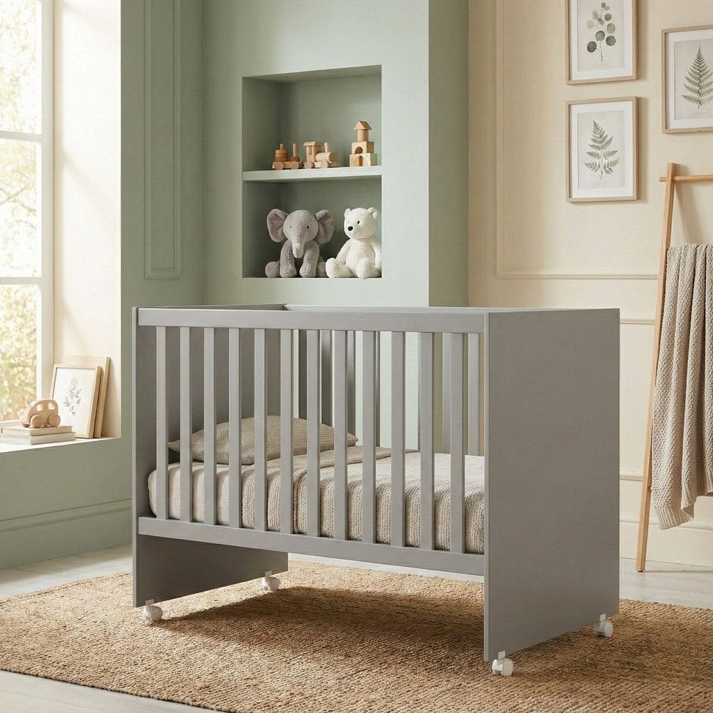 Berço Americano Infantil 3 em 1 Mdf Helena Cinza