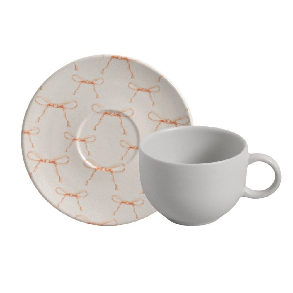 Conjunto de Xícara de Chá com Pires 06 Peças Páscoa Coup Entre Laços Porto Brasil