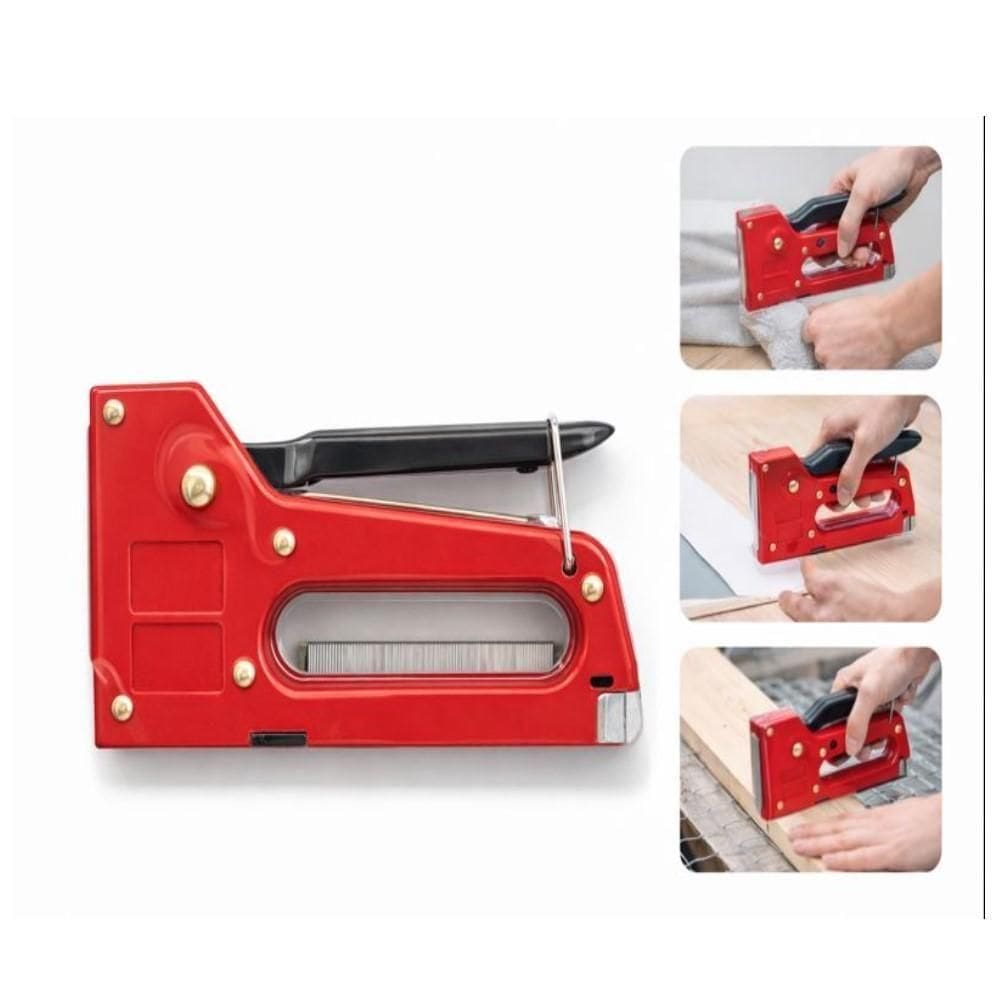 Grampeador Tapeceiro Manual Profissional Com Gatilho Alta Pressão E Grampos