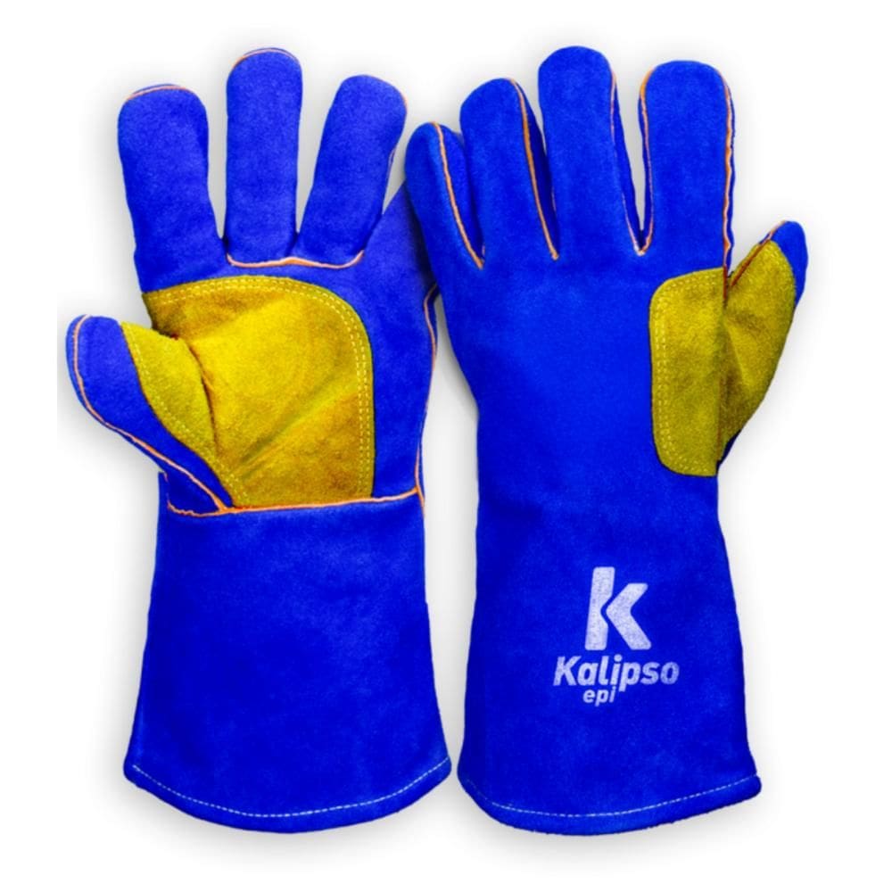 Luva de Soldador Em Couro Proteção Contra Solda EPI Com CA K-Argon Kalipso