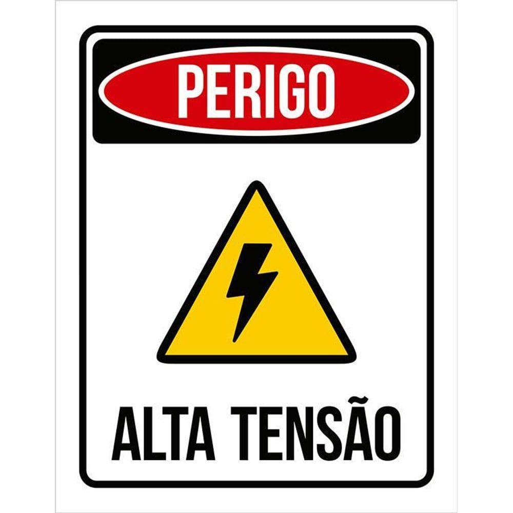 Kit 5 Placa Acm Perigo Alta Tensão 18X23
