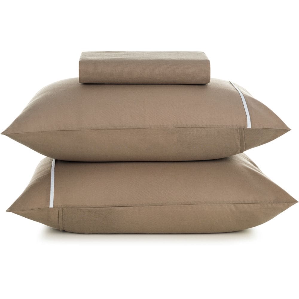 Jogo de Cama Karsten Noah 160 Fios 3 Peças Queen Marrom Brc