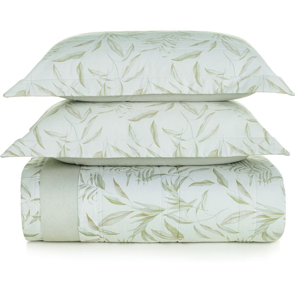 Jogo de Colcha Karsten Dimitri 300 Fios 3 Peças Queen Verde