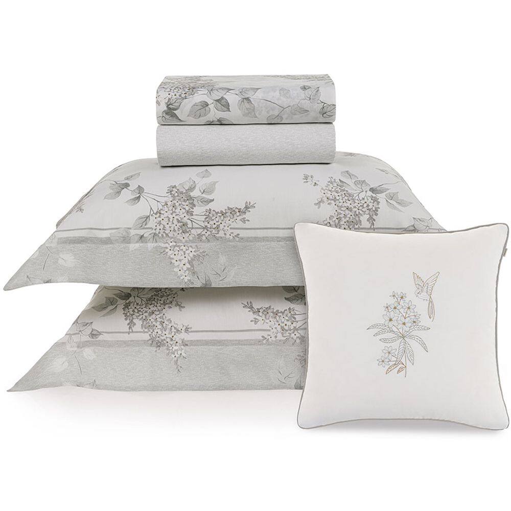 Jogo de Cama Karsten Brenda 200 Fios 5 Peças Queen Branco