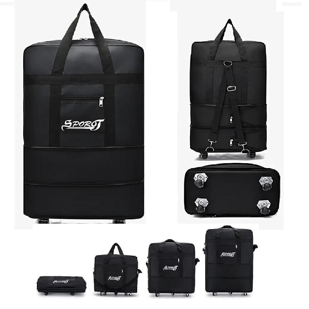 Bolsa Mala De Viagem Expansível Com Rodinhas Impermeável 3 Níveis Sacola Gigante Para Compras E Viagem