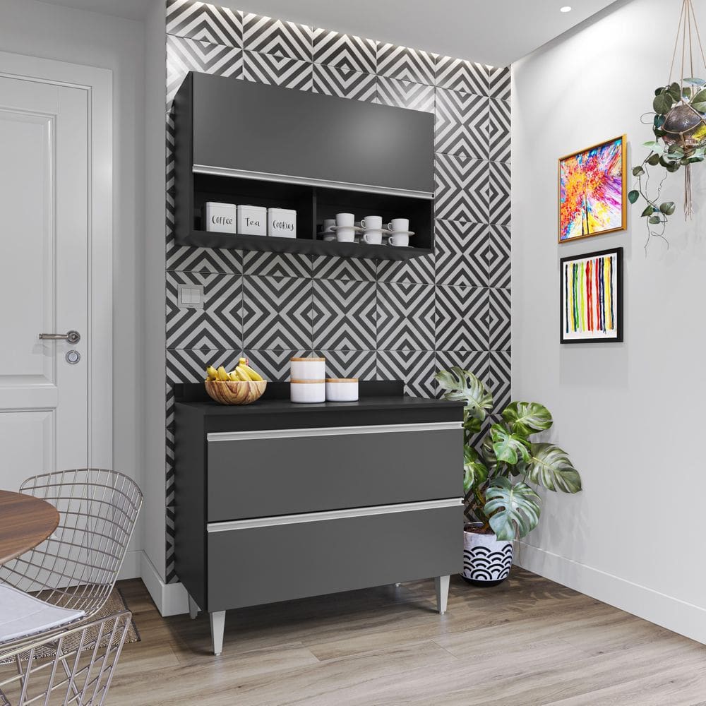 MP - Kit de Cozinha Esmeralda 100cm 3 Portas