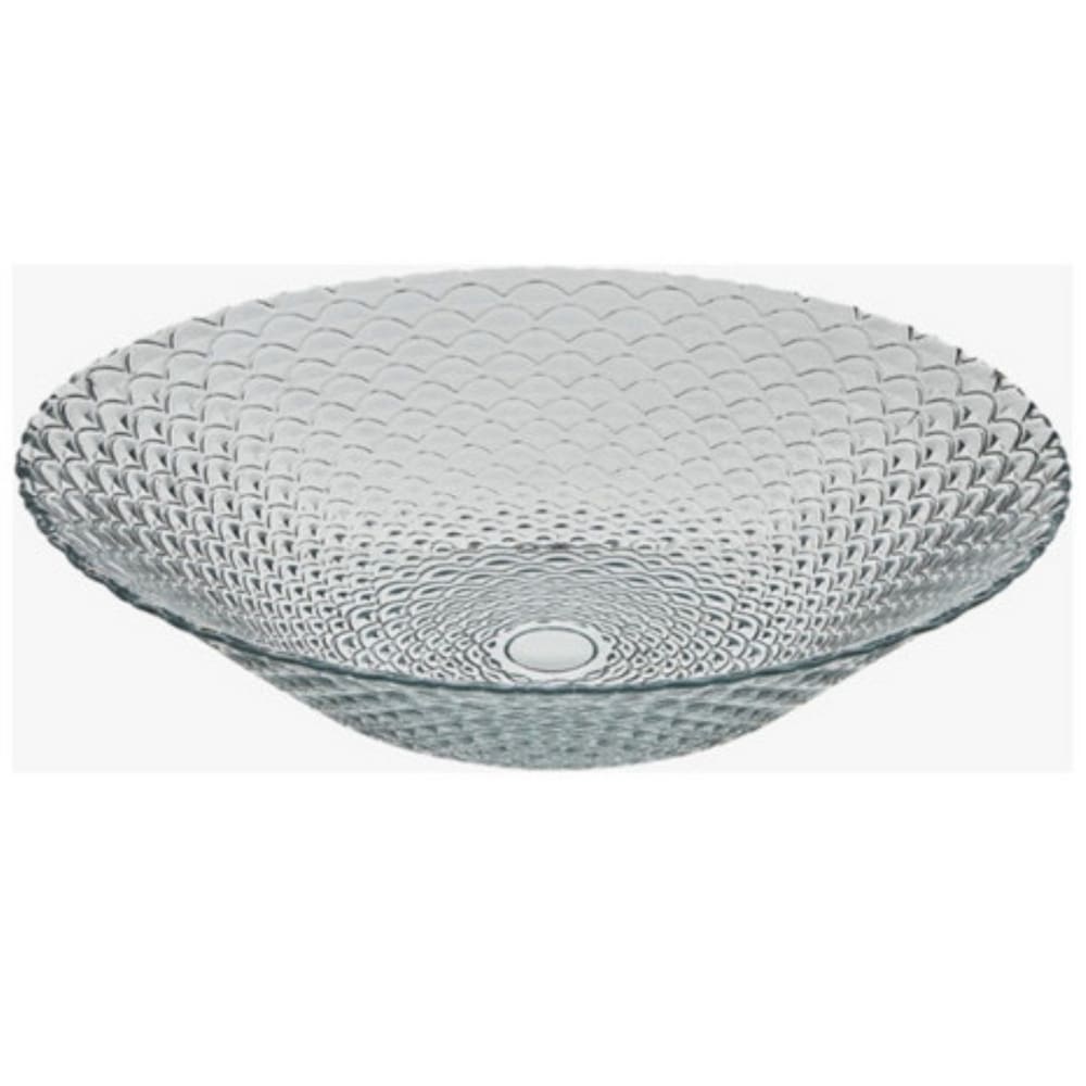 Centro De Mesa Saladeira Fruteira Vidro Sem Pé Escamado