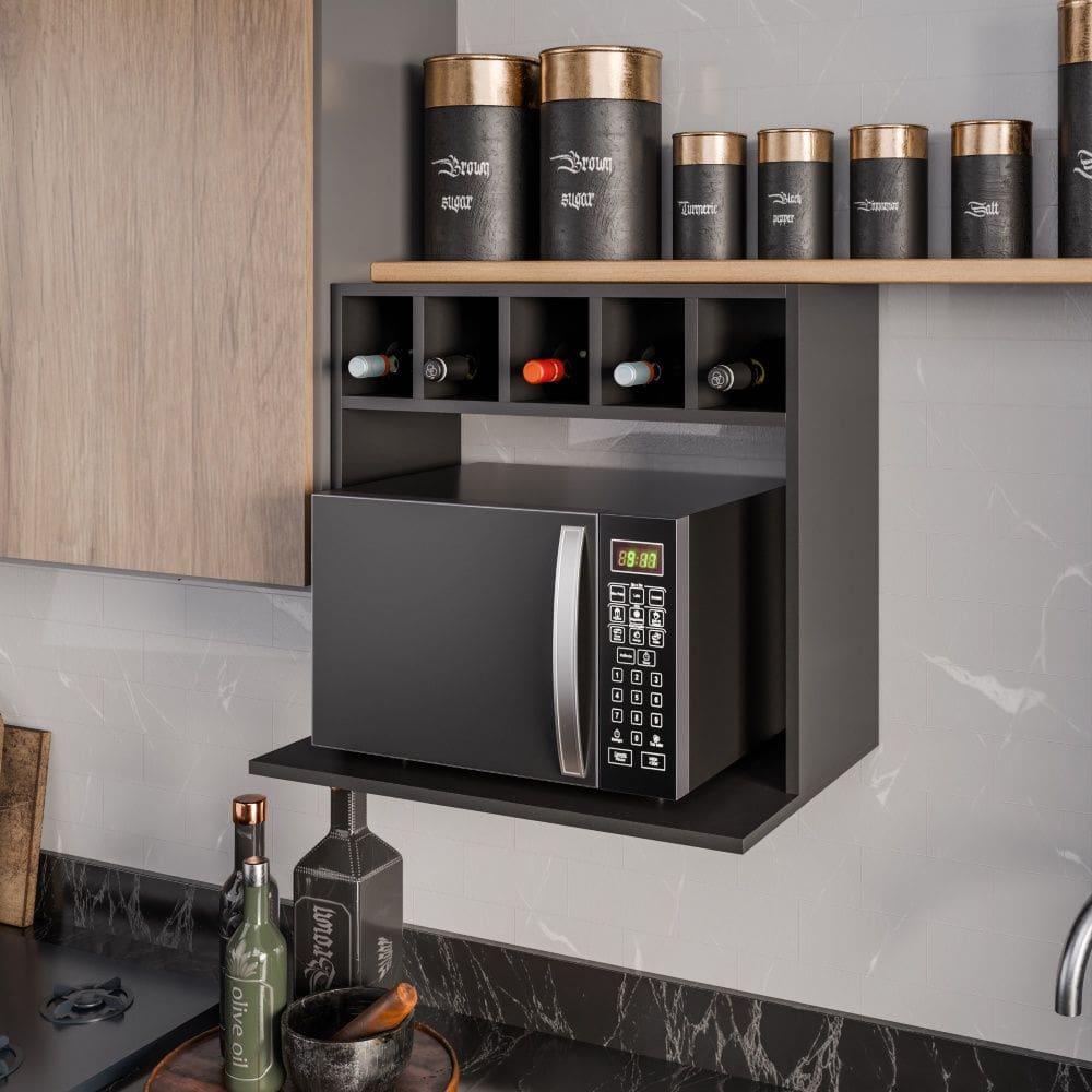 Suporte para Microondas Lisa Preto Maderatto Móveis