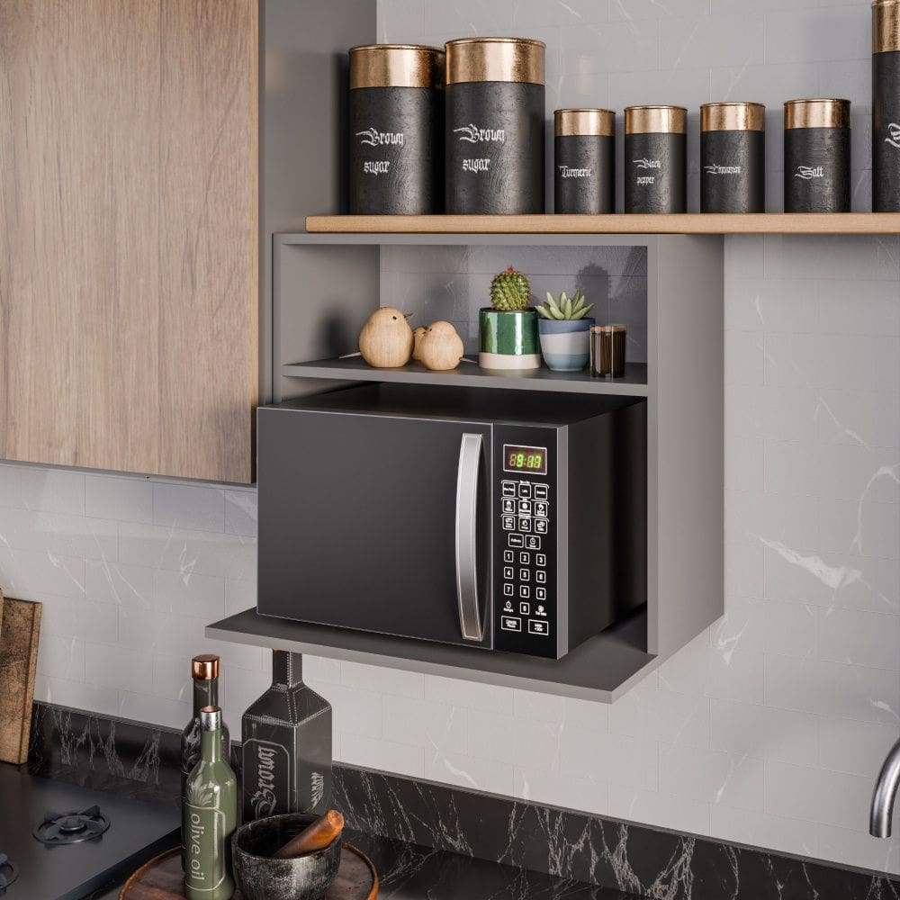 Suporte para Microondas Luara Grafite Maderatto Móveis