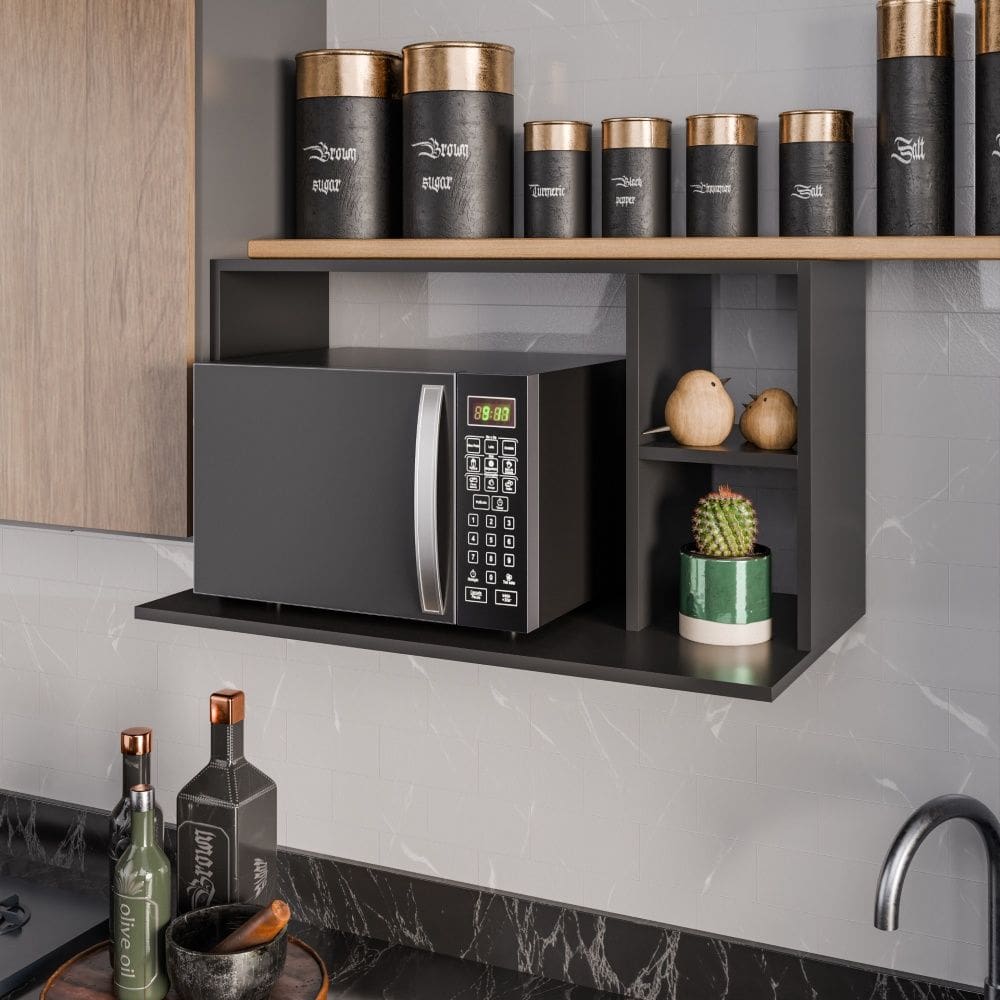 Suporte para Microondas Laila Preto Maderatto Móveis