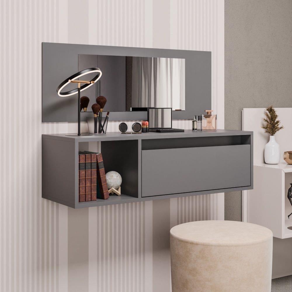 MP - Penteadeira Camarim Suspensa Eva Grafite