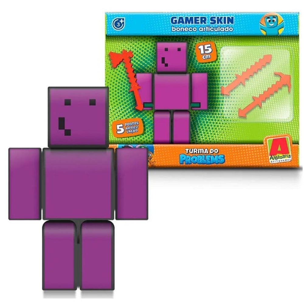 Boneco Articulado Melzinha Turma do Problems Minecraft Youtuber 15CM