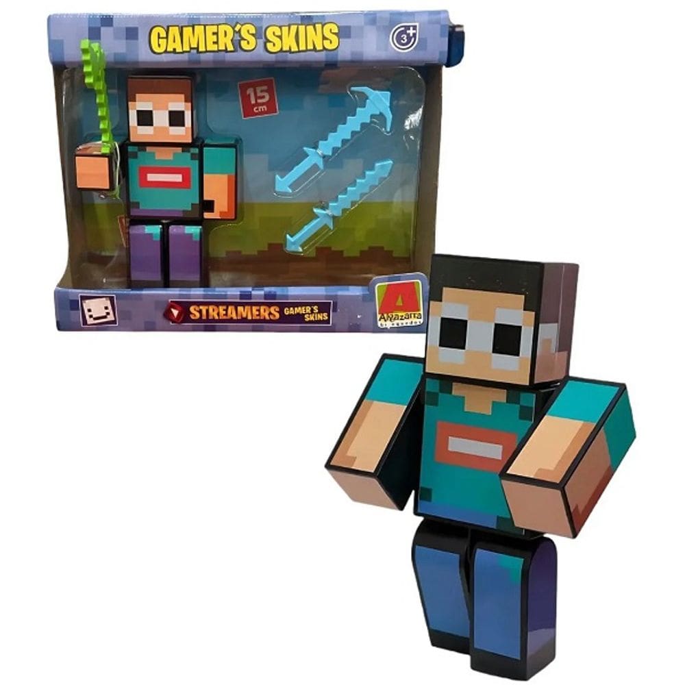 Boneco Minecraft Articulado Gamer SKIN George 15CM