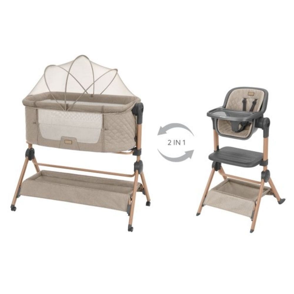 Sleat Me Beige - Berço e Cadeira Alta 2 em 1 - Kikka Boo