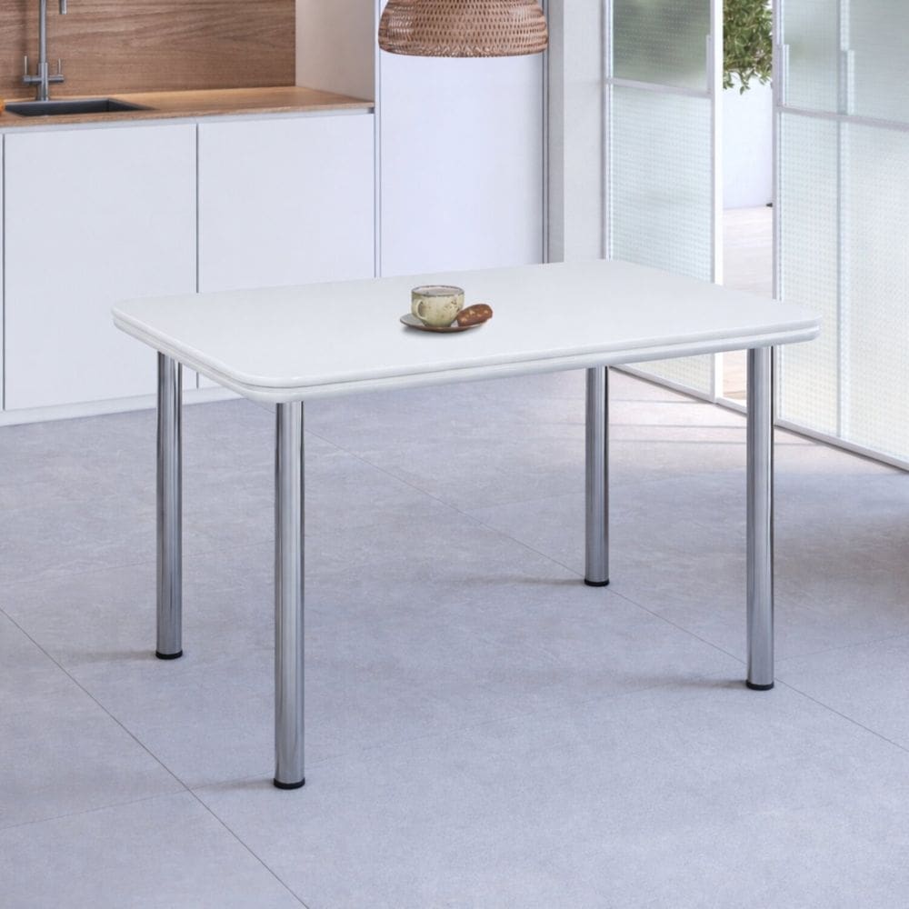 Mesa de Jantar 4 Lugares Retangular Tampo em Mdp Fórmica Branco