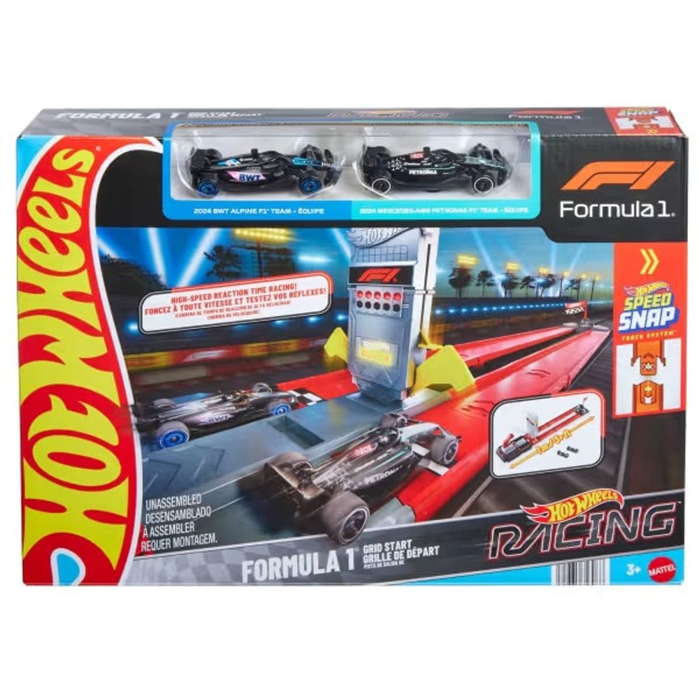 Conjunto Pista HOT Wheels Racing Formula 1 GRID START com 2 Carros Mattel JKM88