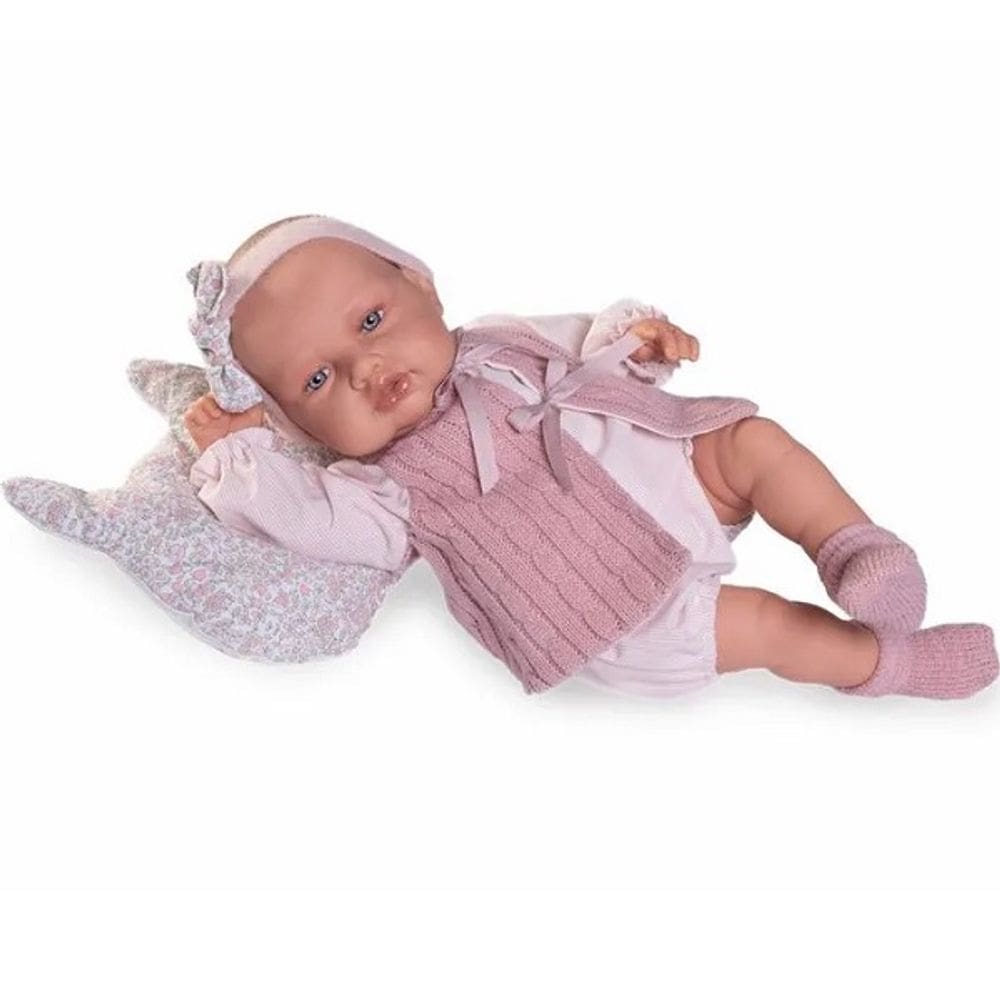 Boneca Recem Nascida com Almofada Antonio Juan