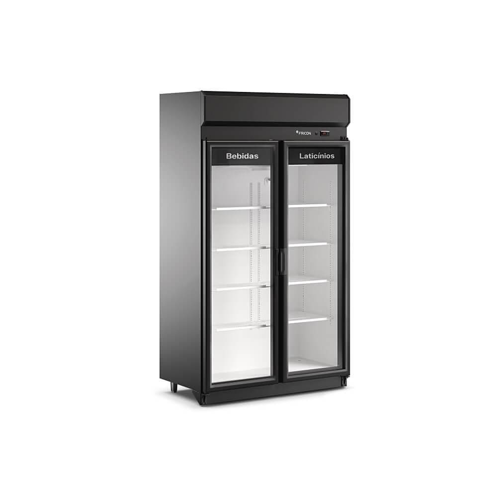 Expositor Refrigerado Vertical 2 Portas de Vidro Fricon 869 Litros ACFM785 Preto - 220V