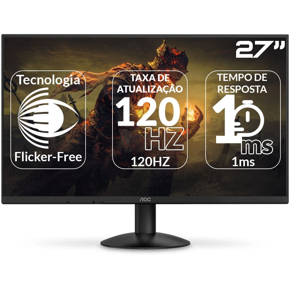Monitor Gamer AOC, 27 Pol, Full HD, IPS, 1ms, 120Hz, Adaptive-Sync, HDMI/VGA, 27B30H3