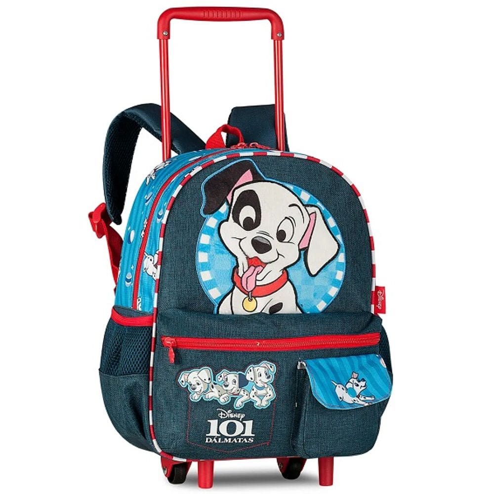 Mini Mochila Escolar de Rodinha 101 Dalmatas Disney DL27035B
