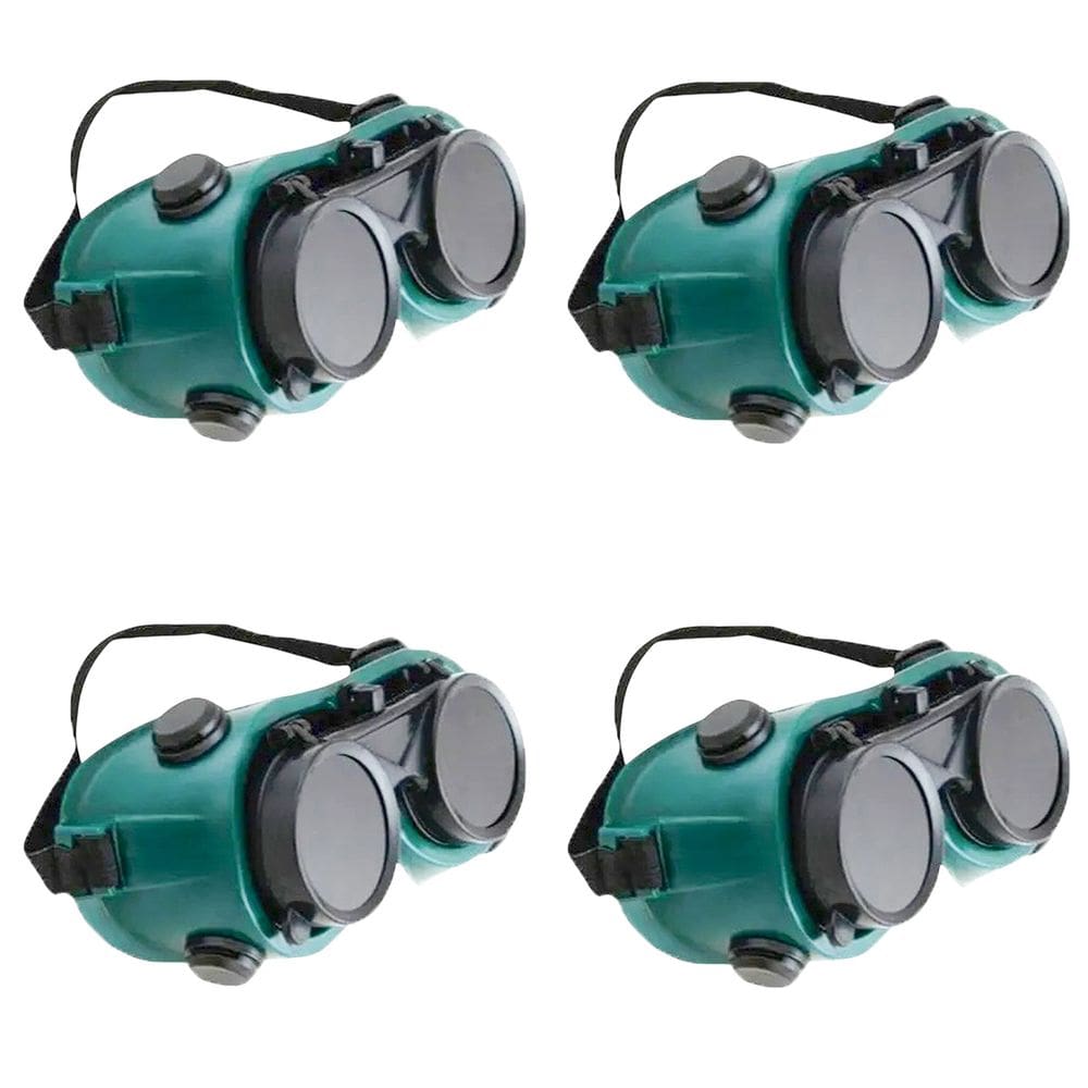 Oculos De Solda Kit 4 Uni EPI Mascara De Protecao Equipamento Profissional Articulavel Dupla Lente Soldador Com Filtro