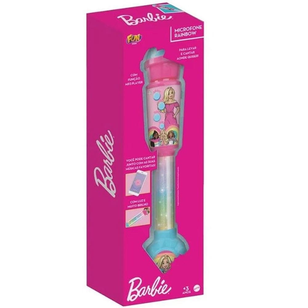 Microfone Rainbow Barbie FUN