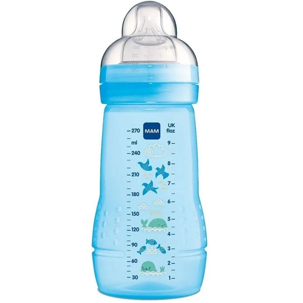 Mamadeira EASY Active Bico 2M+ Azul 270ML MAM Animais