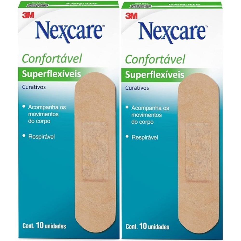 Kit com 2 Caixas de Curativo Nexcare Superflexiveis 3M