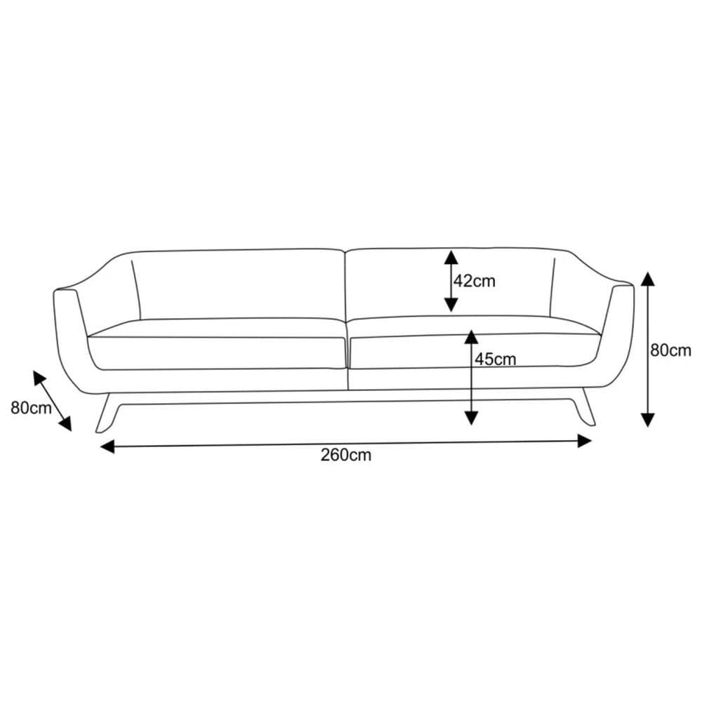 Sofá 4 Lugares 260cm Sala Atenas C26 Sintético Bege - Domi