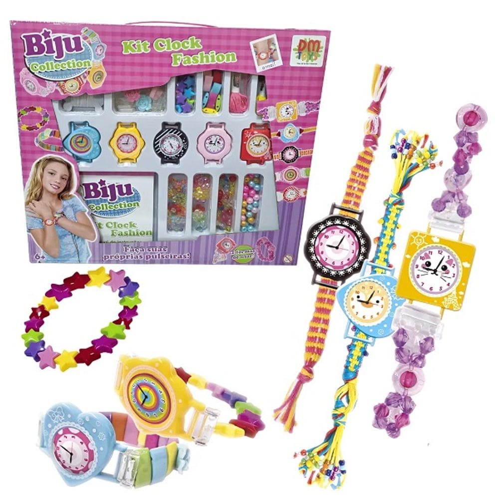 Kit Relogio Fashion Miçangas Biju Collection DM TOYS
