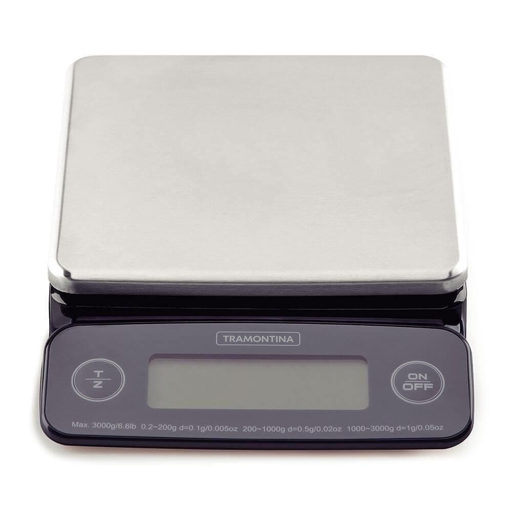Balança Digital De Alta Precisão Para Cozinha Tramontina Adatto Com Base Em Aço Inox 61101050