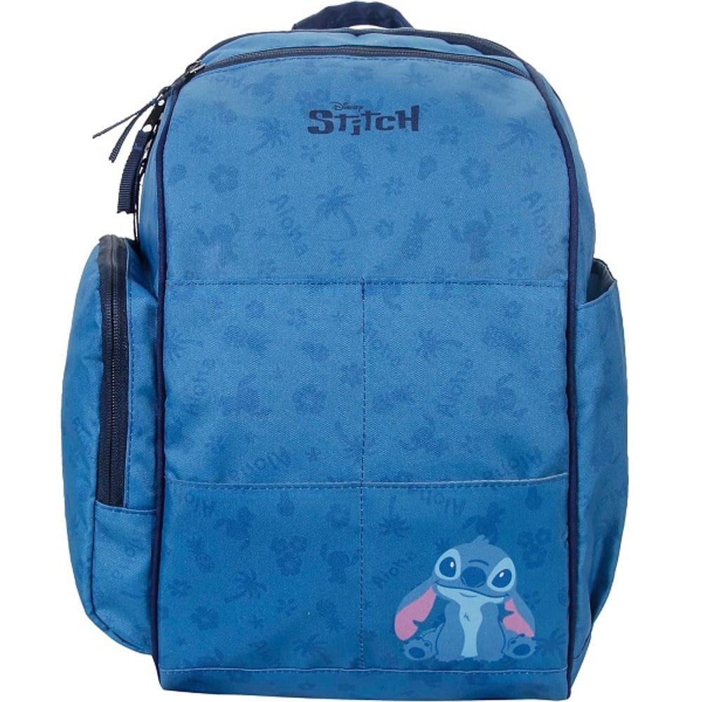 Mochila  Maternidade BABY BAG TOP com Trocador STITCH Azul Babygo