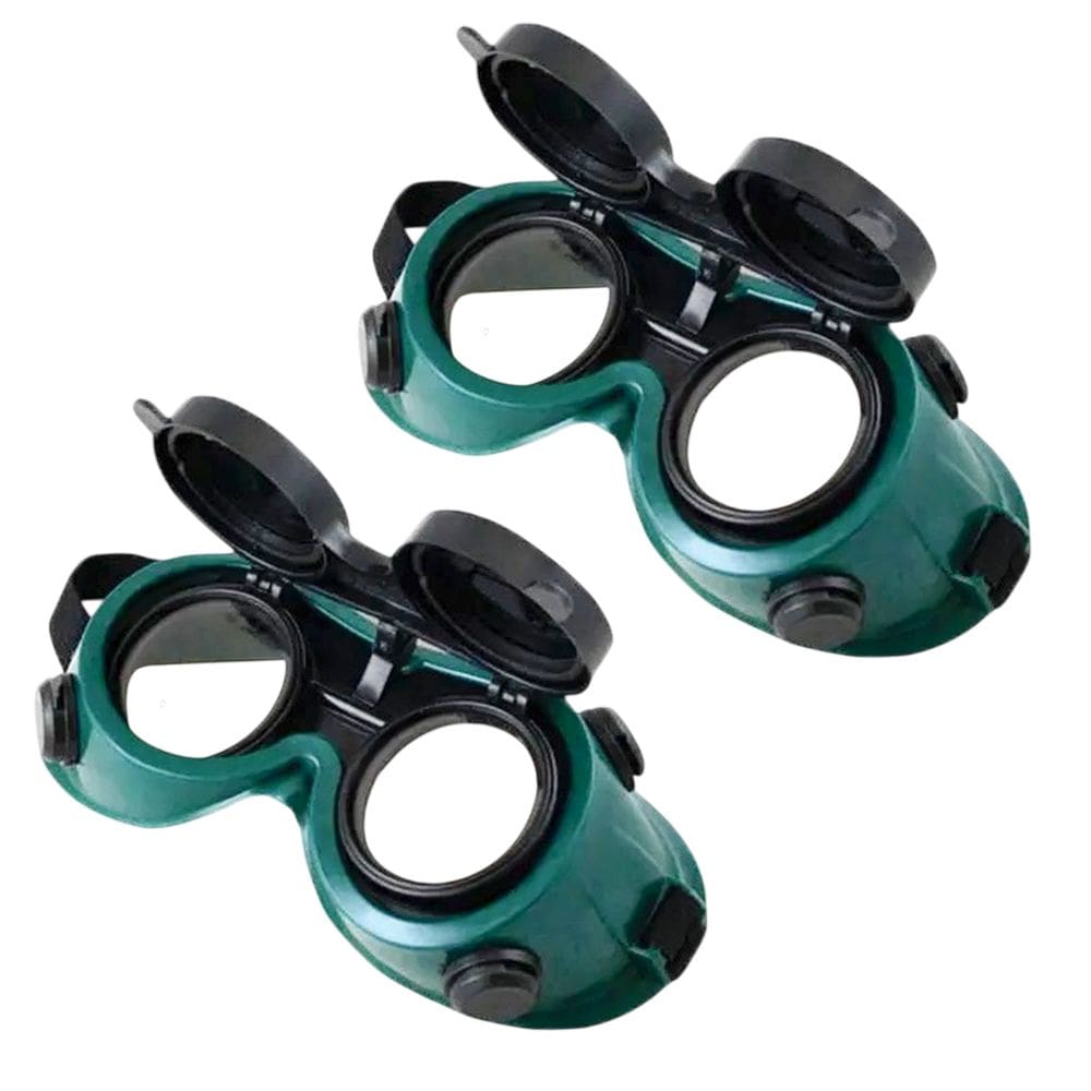 Oculos De Solda Kit 2 Uni EPI Mascara De Protecao Articulavel Dupla Lente Equipamento Profissional Soldador Com Filtro