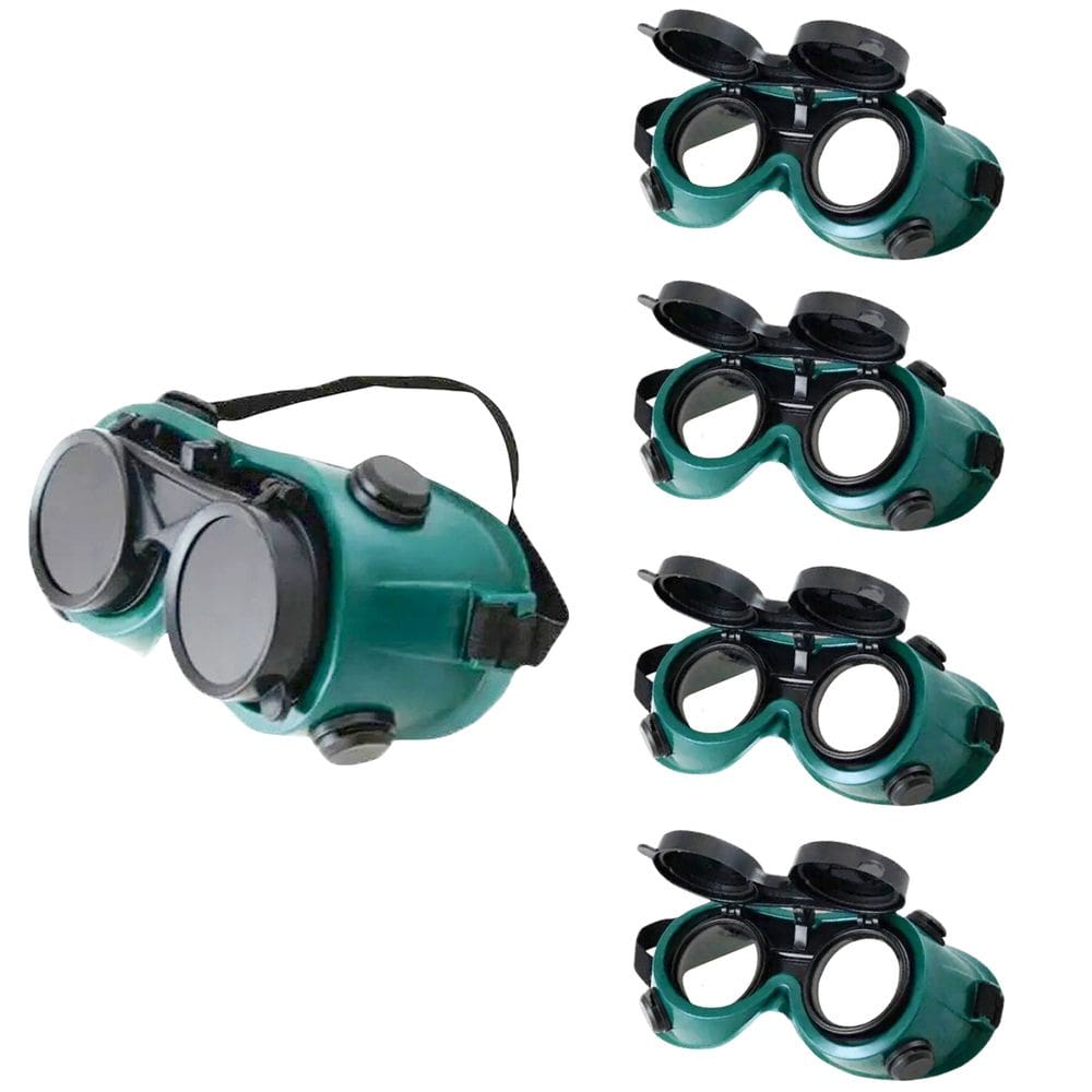 Oculos De Solda Kit 4 Uni EPI Mascara De Protecao Articulavel Dupla Lente Soldador Com Filtro Equipamento Profissional
