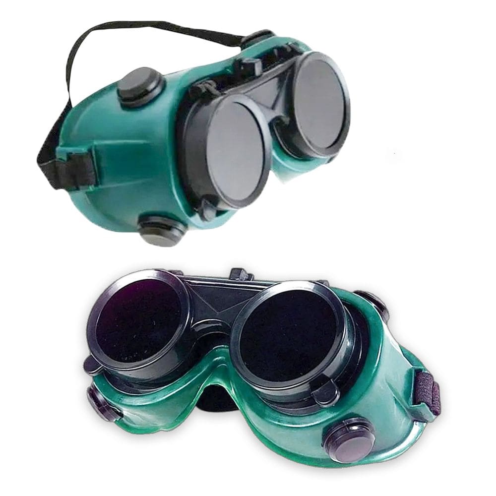 Oculos De Solda Kit 2 Uni EPI Mascara De Protecao Articulavel Dupla Lente Soldador Com Filtro Equipamento Profissional