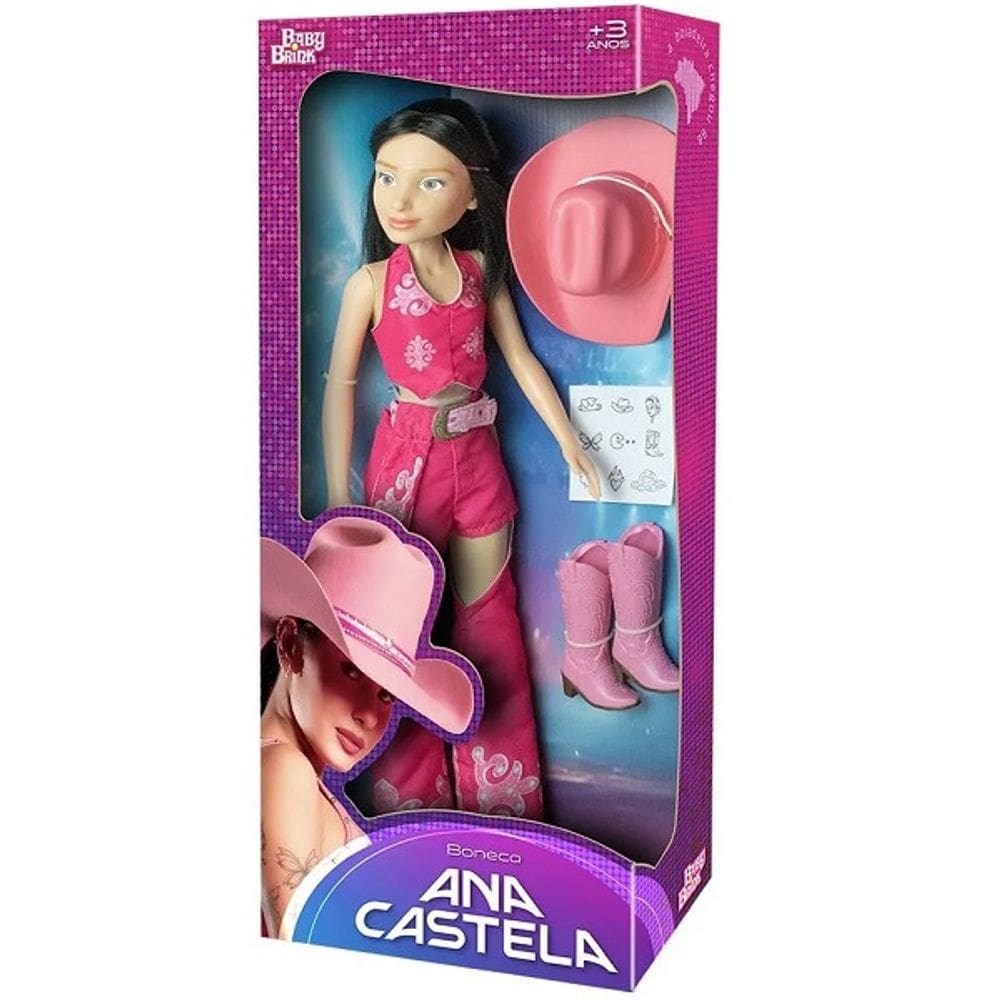 Boneca ANA Castela Boiadeira Cantora 50CM com Acessorios