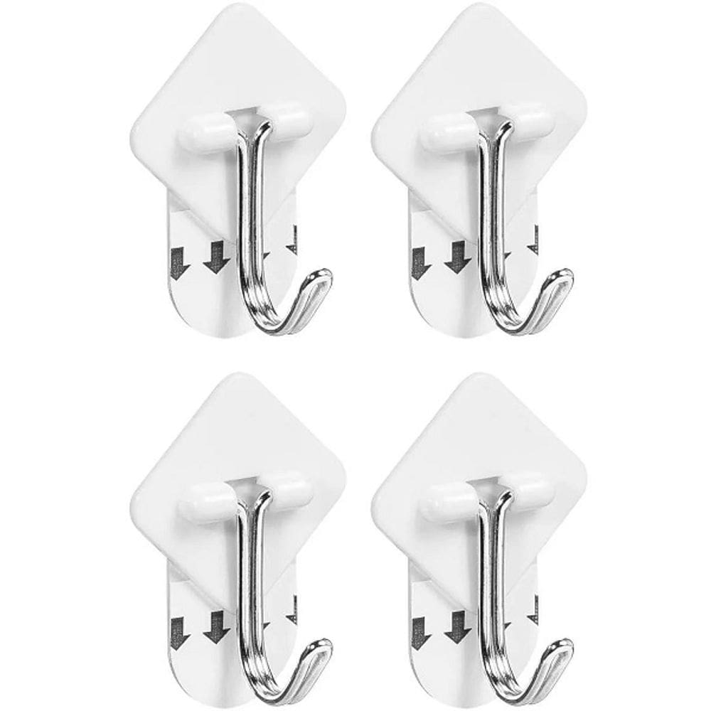 Gancho Adesivo Multiuso Branco 4 Unidades Ordene