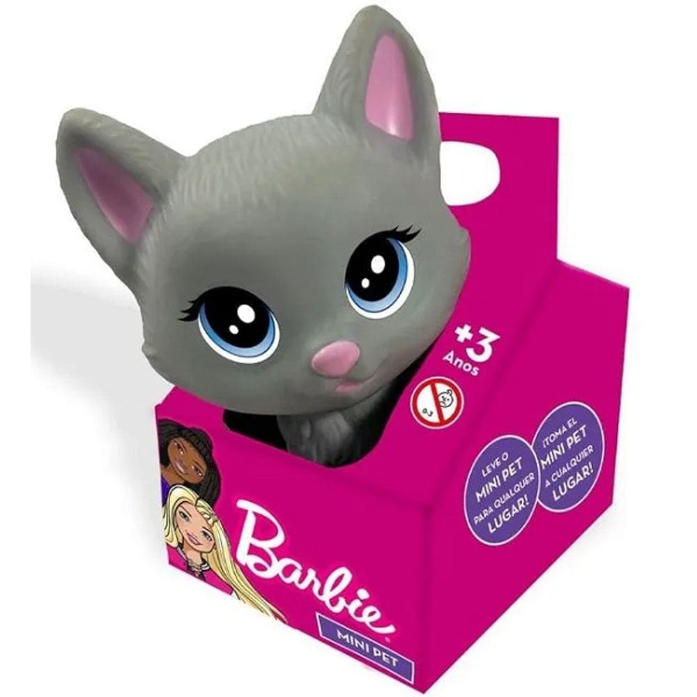 Mini Gata NA Casinha Cinza Mini PETS da Barbie