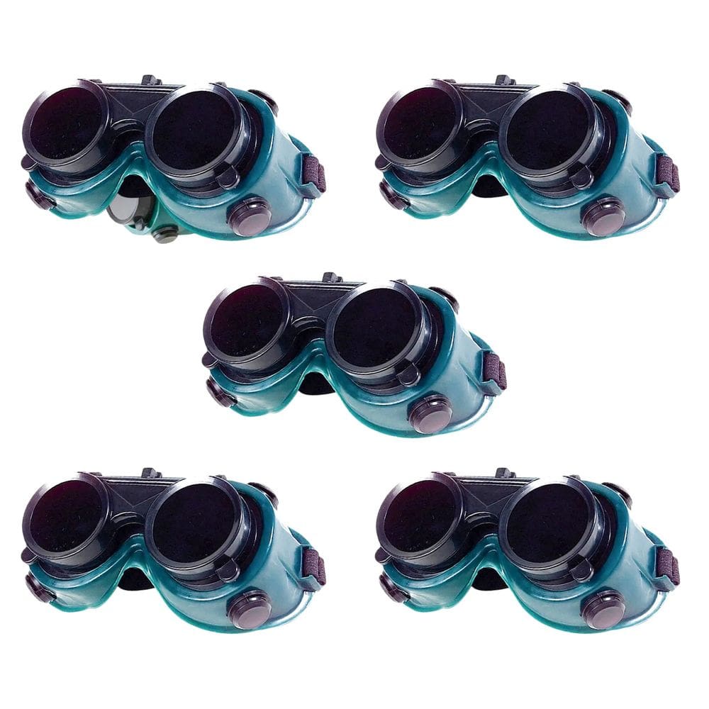 Oculos De Solda Kit 5 Uni EPI Mascara De Protecao Articulavel Equipamento Profissional Dupla Lente Soldador Com Filtro
