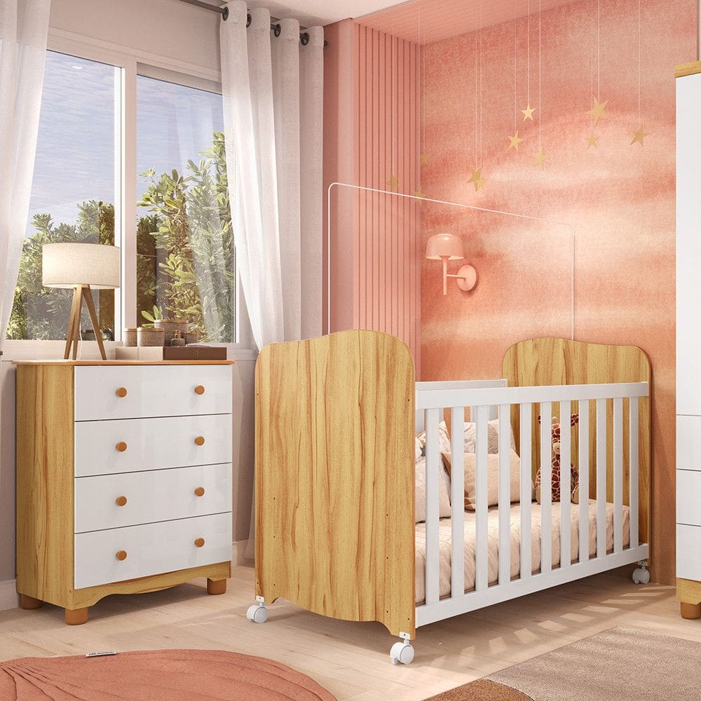 Quarto Infantil Berco e Comoda Uli Junior Moveis Peroba