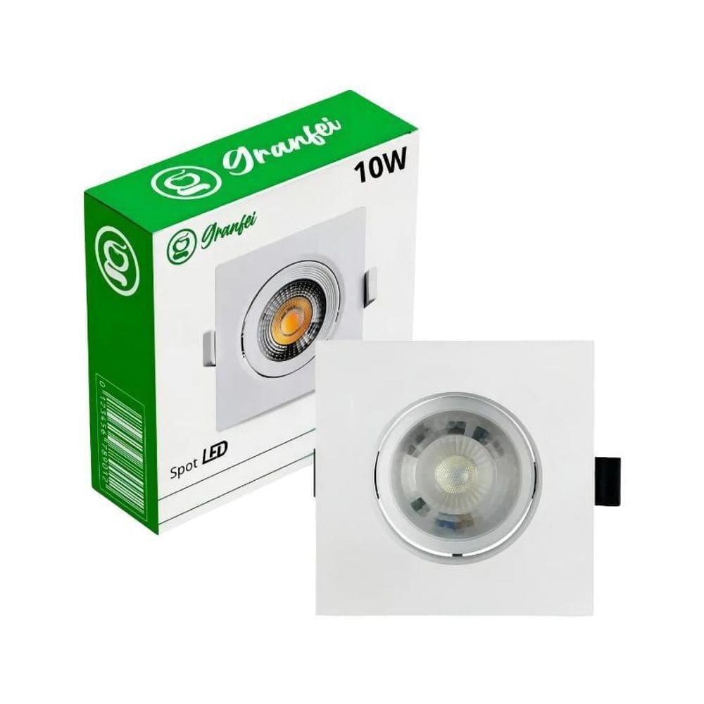 Kit 1-5 Luminária Spot Led 10W Embutir Direcionável Bivolt