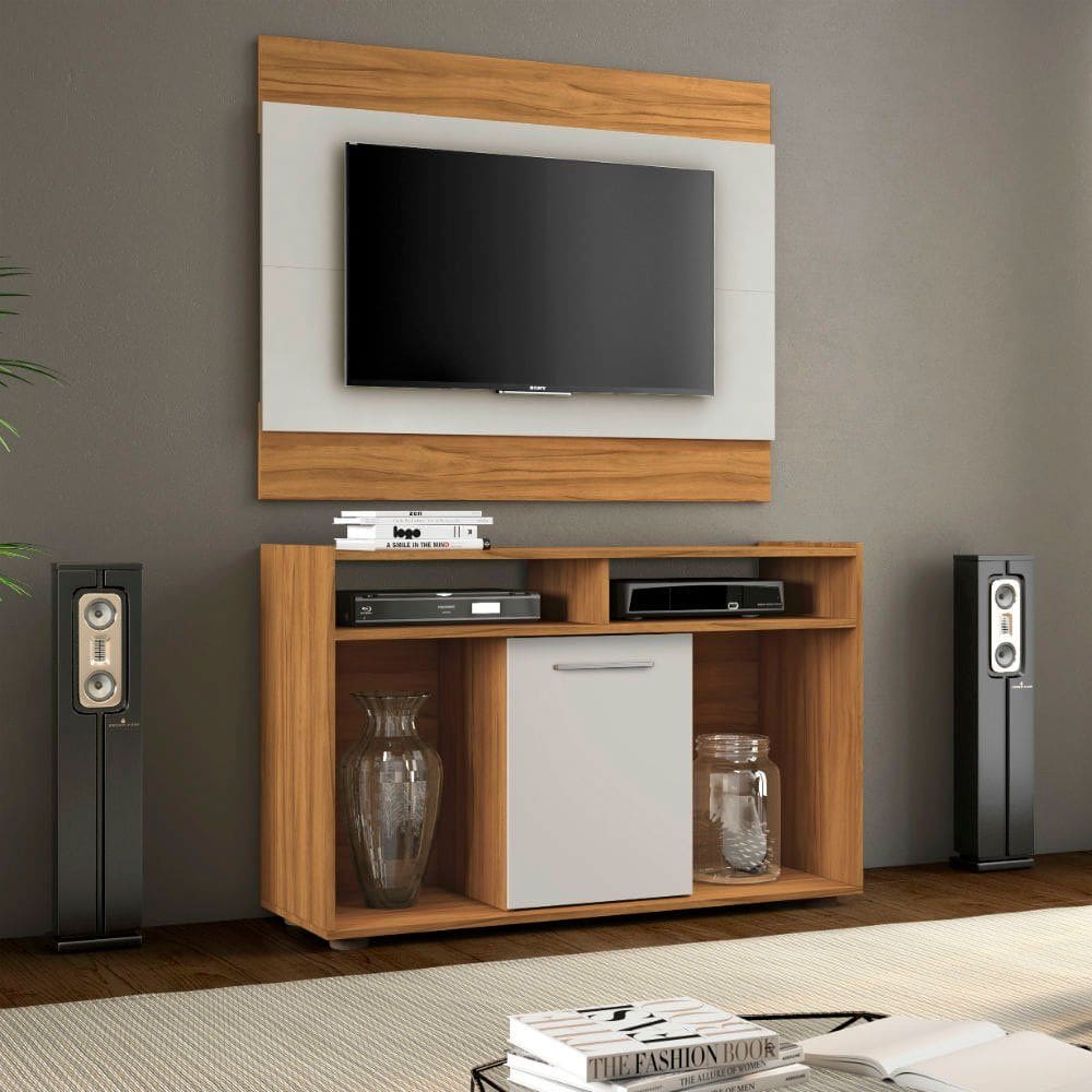 Rack com Painel para TV ate 43 Polegadas 1 Porta com Pes Show Notavel Moveis