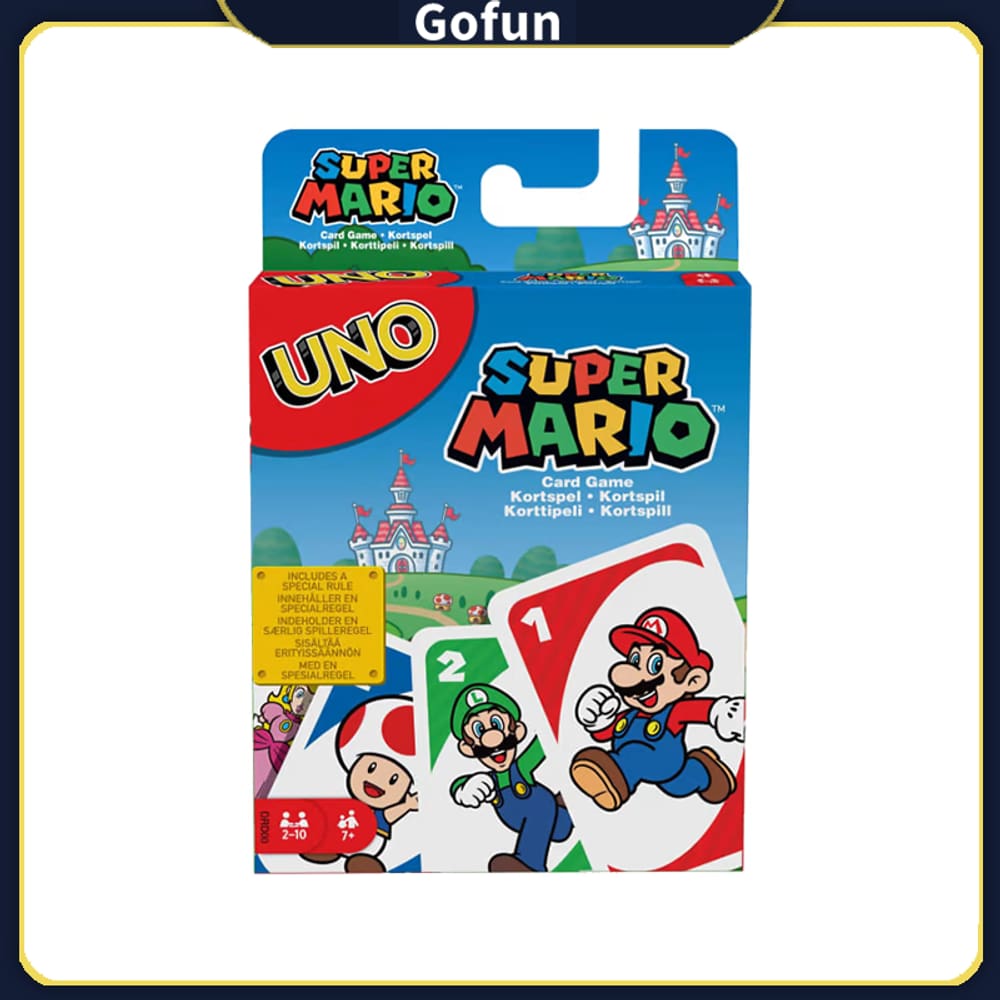 Jogo de cartas Mario UNO Super Mario Bros para 2-10 jogadores 7Y+