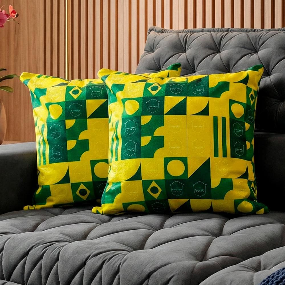Almofadas Kit Plumie. de 45x45cm 2 Uni Estampadas Cama inBox