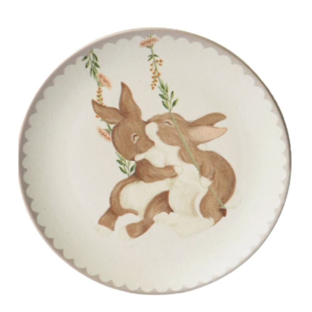 Prato De Pascoa De Sobremesa Zeca e Zizi 19,5cm 1Und