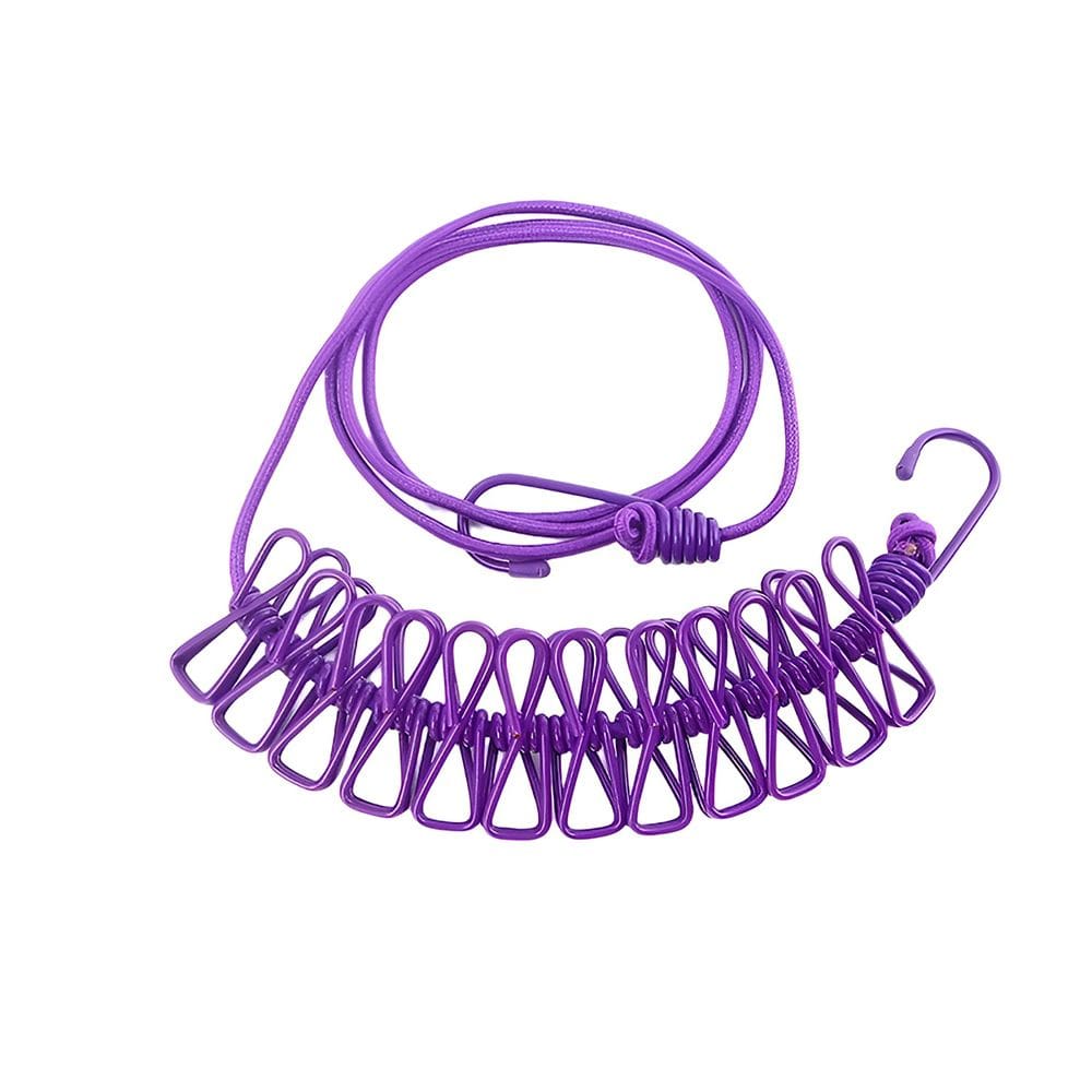 Varal Corda Multifuncional 12 Pregadores de Metal Roupas