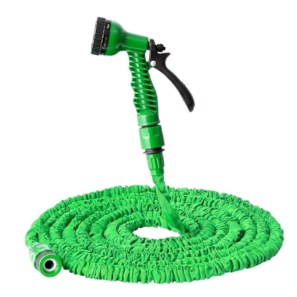 Mangueira Jardim Expansível 30 Metros Resistente Jatos de Água Verde