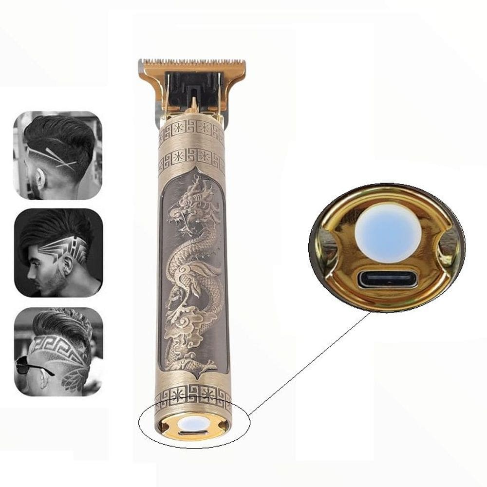 Maquina de Cortar Aparar Cabelo Barbear Dragão USB recarregavel